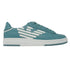 EA7 Eagle Logo Smoke Blue Leather Trainers - Nova Clothing