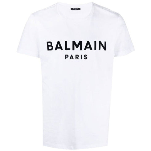 Balmain Paris Bold Branded Logo White T Shirt