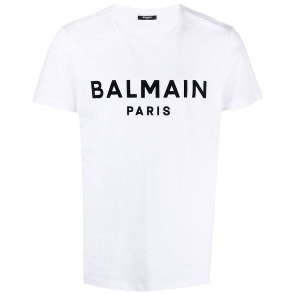 Balmain Paris Bold Branded Logo White T Shirt