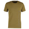 Balmain Brand Embossed Logo Khaki Green T-shirt YH1F0228794 EAB