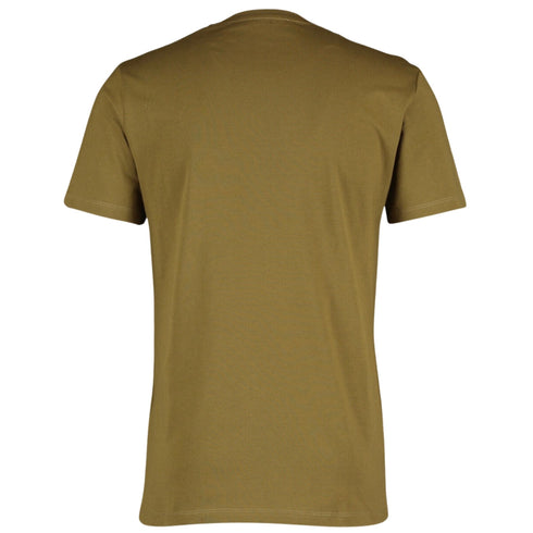 Balmain Brand Embossed Logo Khaki Green T-shirt YH1F0228794 EAB